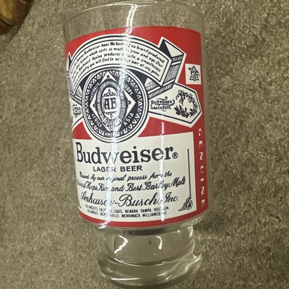 Vintage Budweiser Beer Glass Tankard Large‎ 32oz BIG